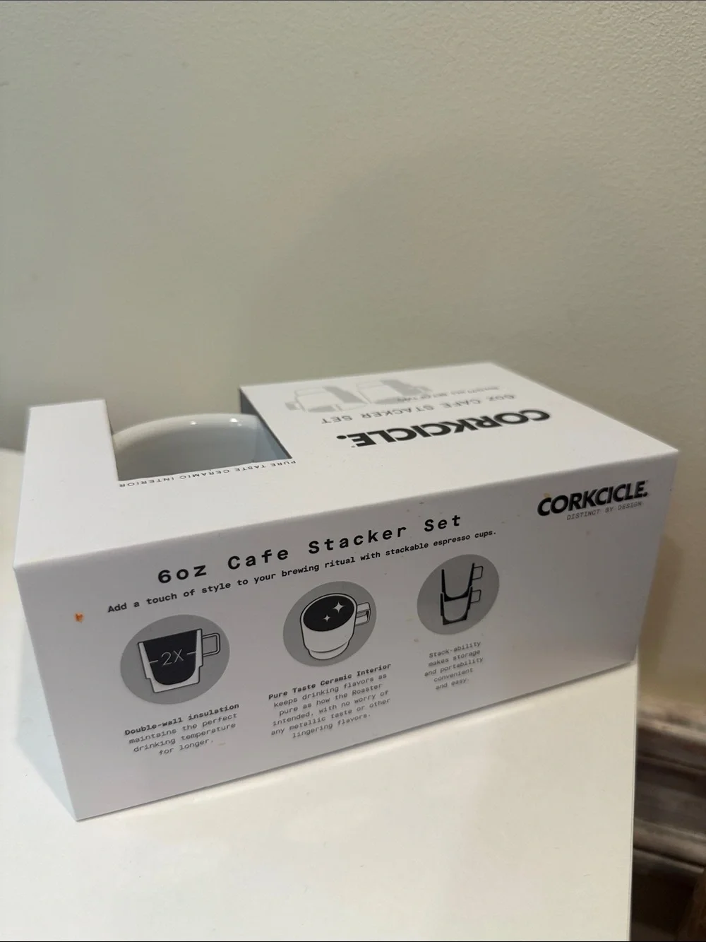 Corkcicle 6oz Cafe Stacker Set - White